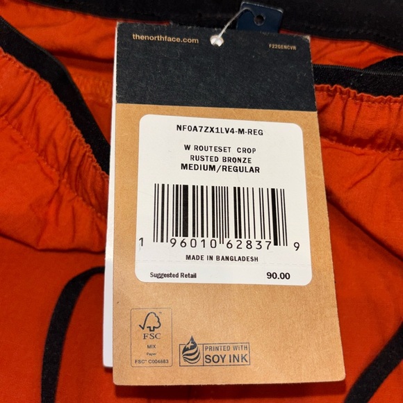 The North Face Hiking Pants Pockets Drawstring Waist Route set Crop Size M New - Picture 9 of 10